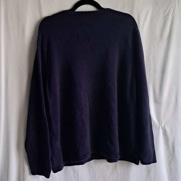 Sweater, 2XL, Dark Blue, Long Sleeve, Croft & Barrow, Crew Neck, Casual - Picture 5 of 8